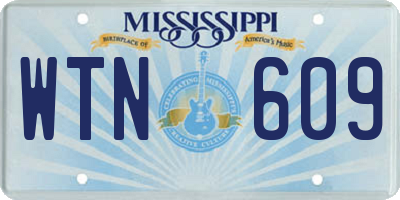 MS license plate WTN609