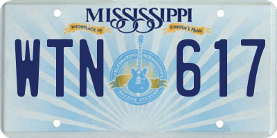 MS license plate WTN617