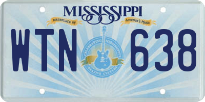 MS license plate WTN638