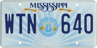MS license plate WTN640