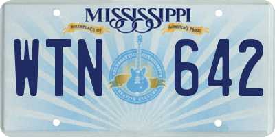 MS license plate WTN642