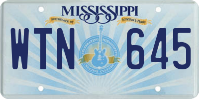 MS license plate WTN645