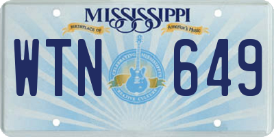 MS license plate WTN649