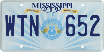 MS license plate WTN652