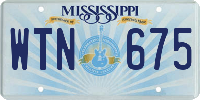 MS license plate WTN675