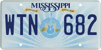 MS license plate WTN682
