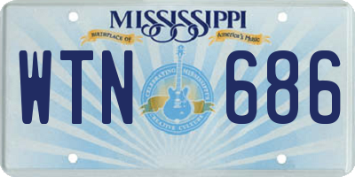 MS license plate WTN686