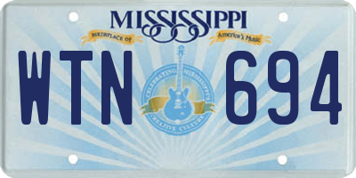 MS license plate WTN694
