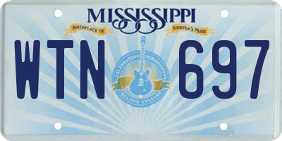MS license plate WTN697
