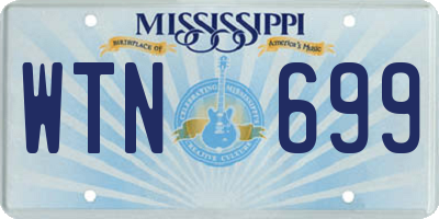 MS license plate WTN699