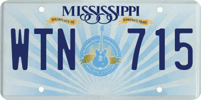 MS license plate WTN715