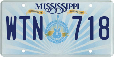 MS license plate WTN718
