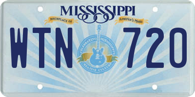 MS license plate WTN720