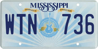 MS license plate WTN736