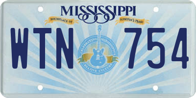 MS license plate WTN754