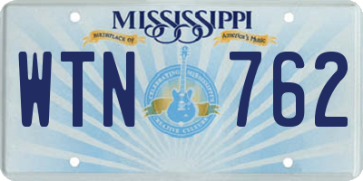 MS license plate WTN762