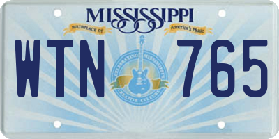 MS license plate WTN765