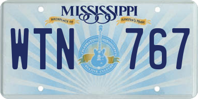 MS license plate WTN767