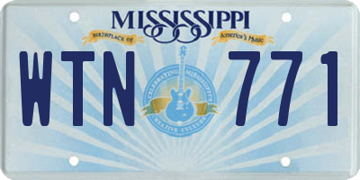 MS license plate WTN771