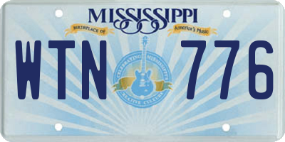 MS license plate WTN776