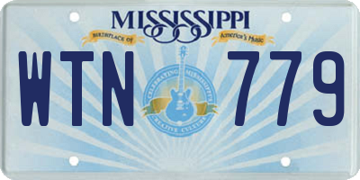 MS license plate WTN779