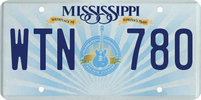 MS license plate WTN780
