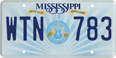 MS license plate WTN783