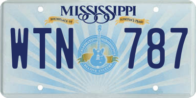 MS license plate WTN787