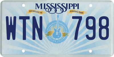 MS license plate WTN798