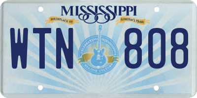 MS license plate WTN808