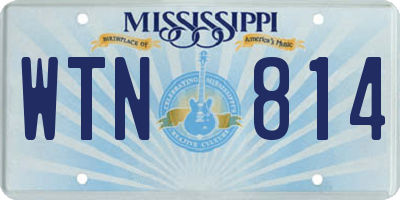 MS license plate WTN814