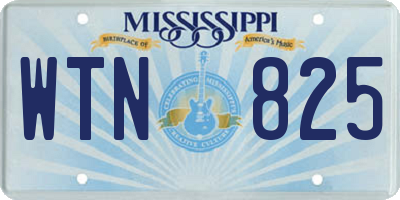 MS license plate WTN825