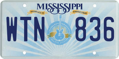 MS license plate WTN836