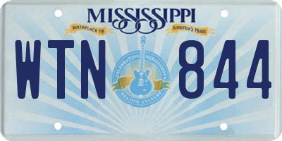 MS license plate WTN844