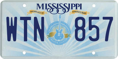 MS license plate WTN857