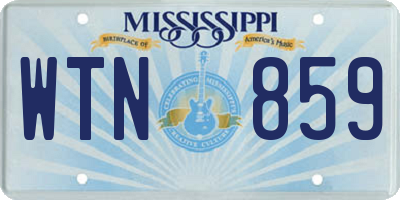 MS license plate WTN859