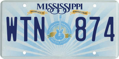 MS license plate WTN874