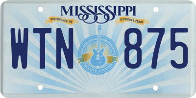 MS license plate WTN875