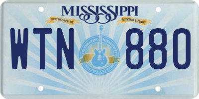MS license plate WTN880