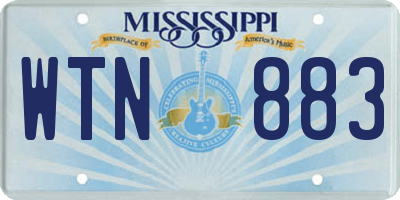 MS license plate WTN883