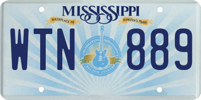 MS license plate WTN889