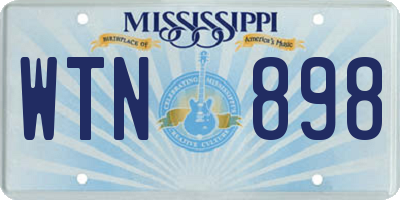 MS license plate WTN898