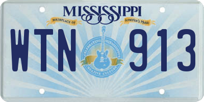 MS license plate WTN913