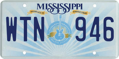 MS license plate WTN946