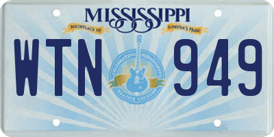 MS license plate WTN949
