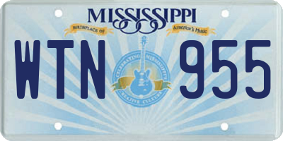 MS license plate WTN955