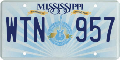 MS license plate WTN957