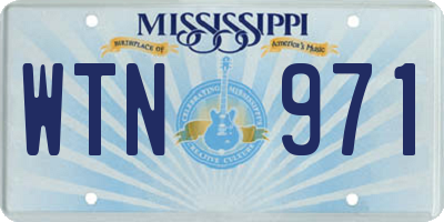 MS license plate WTN971