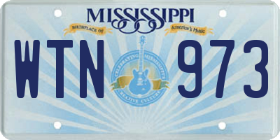MS license plate WTN973
