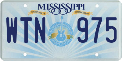 MS license plate WTN975